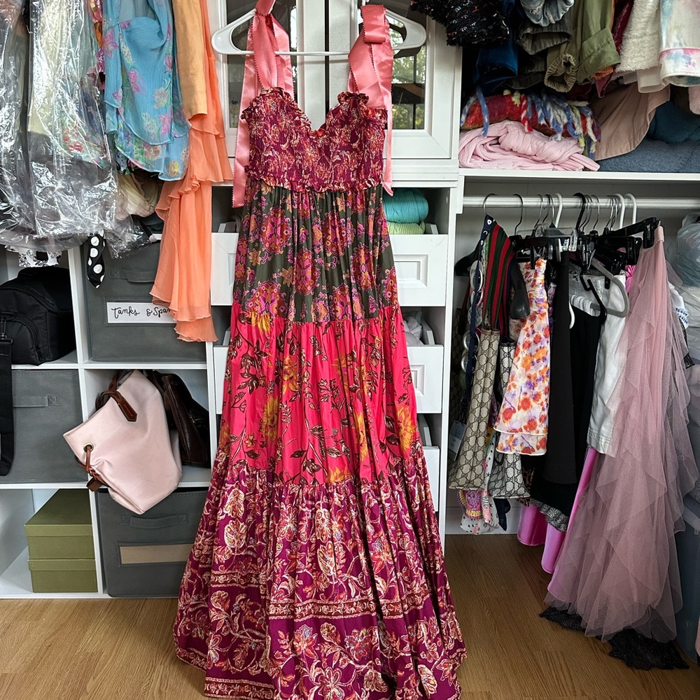 Free People Floral Maxi Dress - Pink and Purple